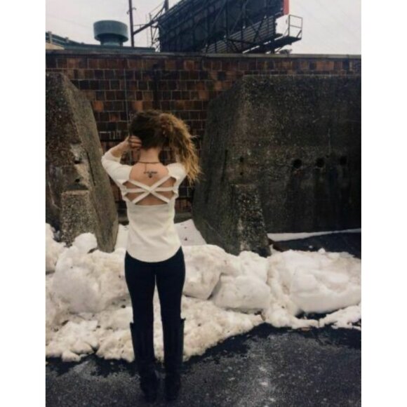 NWT Free People Ivory White Strappy Back Top - Picture 4 of 8